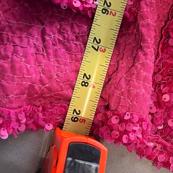 Elegant One-Shoulder Fuchsia Sequin Prom Dress - Picture 7 of 8